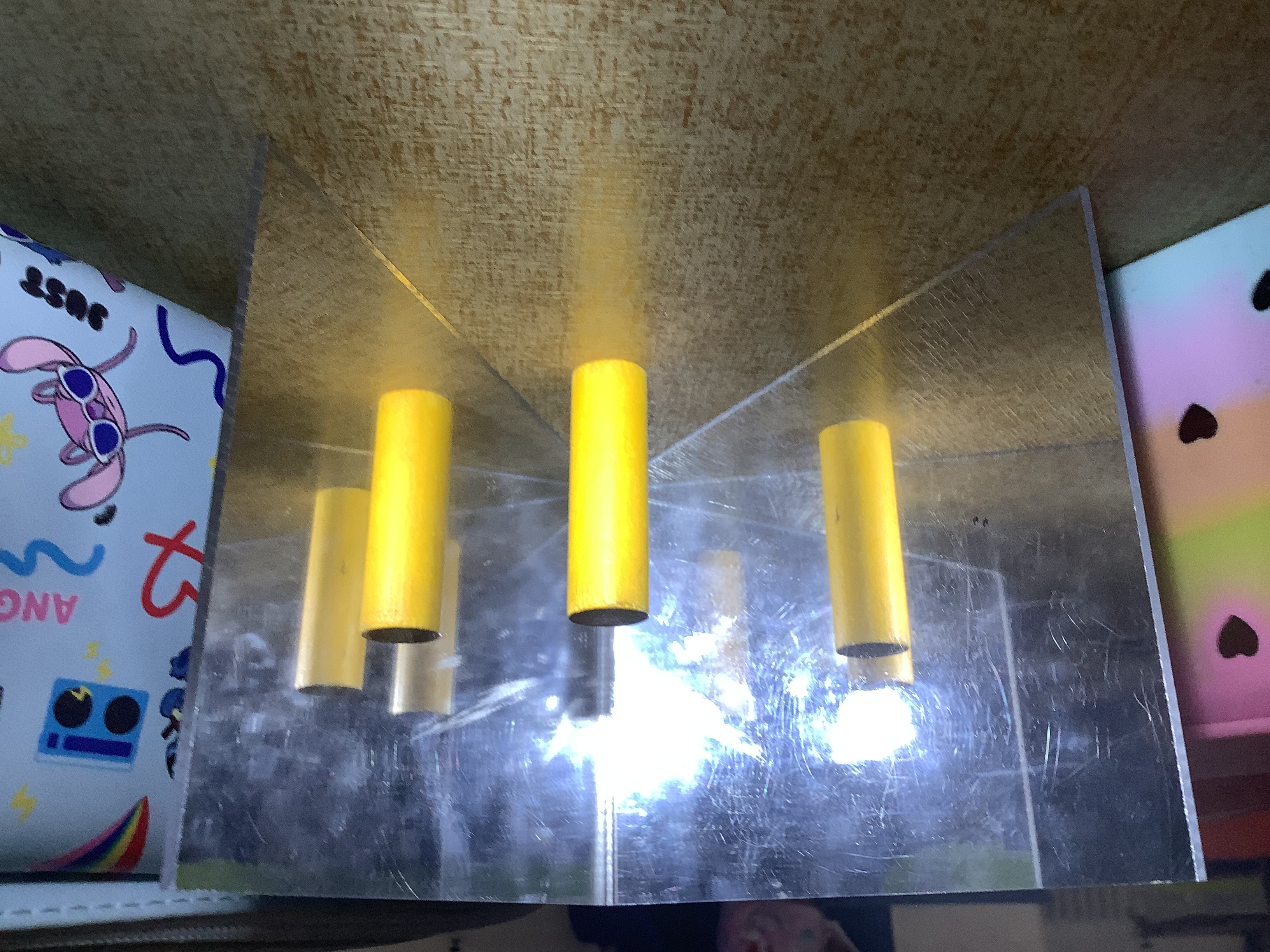 Using mirrors to reflect objects